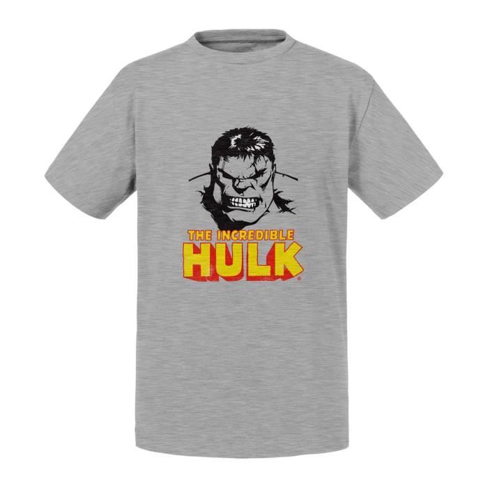 T-shirt Enfant Gris The Incredible Hulk Super Héros BD Film Geek