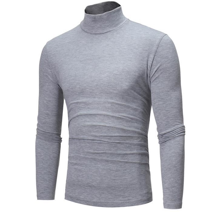 Lot De 3 Hauts Thermiques Homme - Manches Longues, Col Haut - 65% Polyester, 35% Coton - Taille M à 3XL