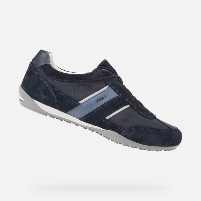 Geox Baskets - GEOX - U WELLS - Homme - Plat - Marineblau - Canvas
