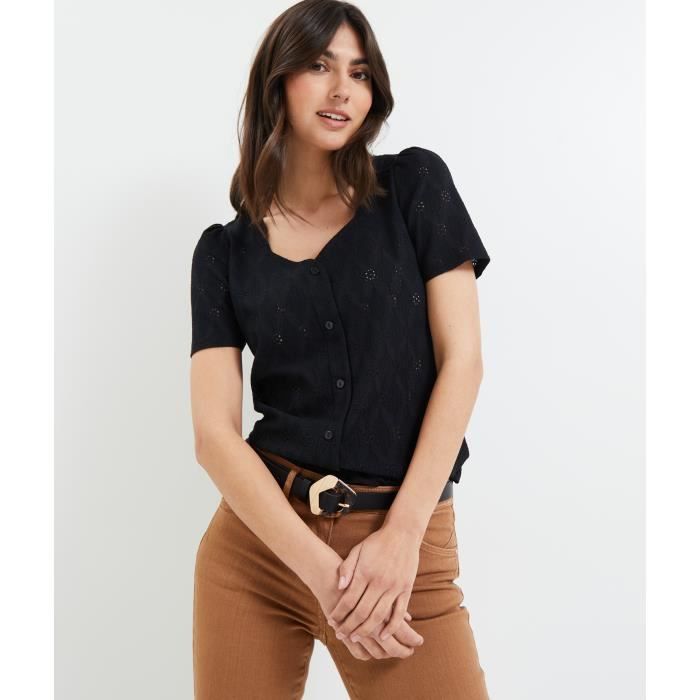 T-Shirt GRAIN DE MALICE Taille M - Occasion Très Bon état - Couleur Beige/noir