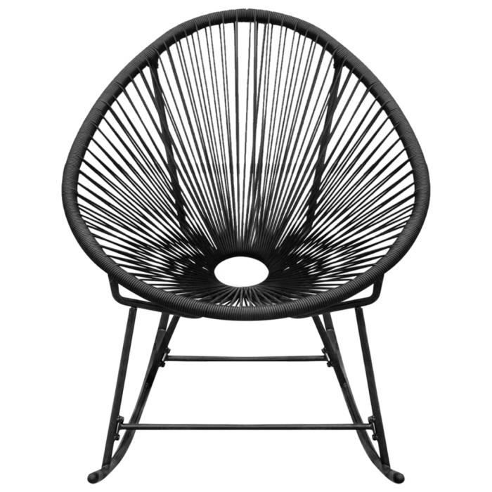 omabeta fauteuils à bascule - chaise à bascule d'extérieur noir résine tressée - meubles haut de gamme - m17140