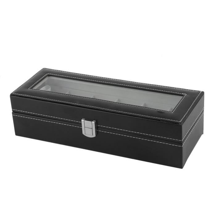 Coffret de présentation pour montres en cuir noir | Emballage de bijoux
