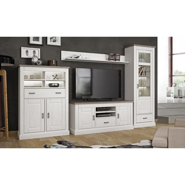 Ensemble de salon, meuble TV, buffet, étagère murale, vitrine avec LED ...