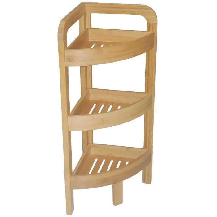 Desserte Roulante 3 Niveaux En Bambou Et Métal Noir H 80 Cm - Toute L