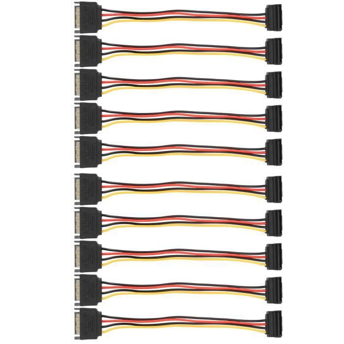 Câble Extension SATA III Coudé 30cm Mâle/Femelle 7+15+22 Broches Cablecc