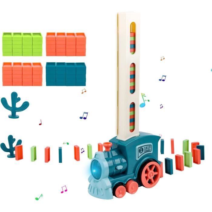 Ensemble de jouets - Domino Train - 120 pièces - Train électrique - Lumières et musique - Jouet éducatif - Jeux - Jouets