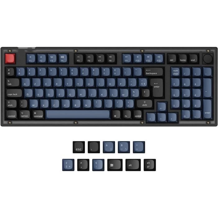 V5 Iso-Fr-Layout Wired Custom Mechanical Keyboard Knob Version, 96% ...