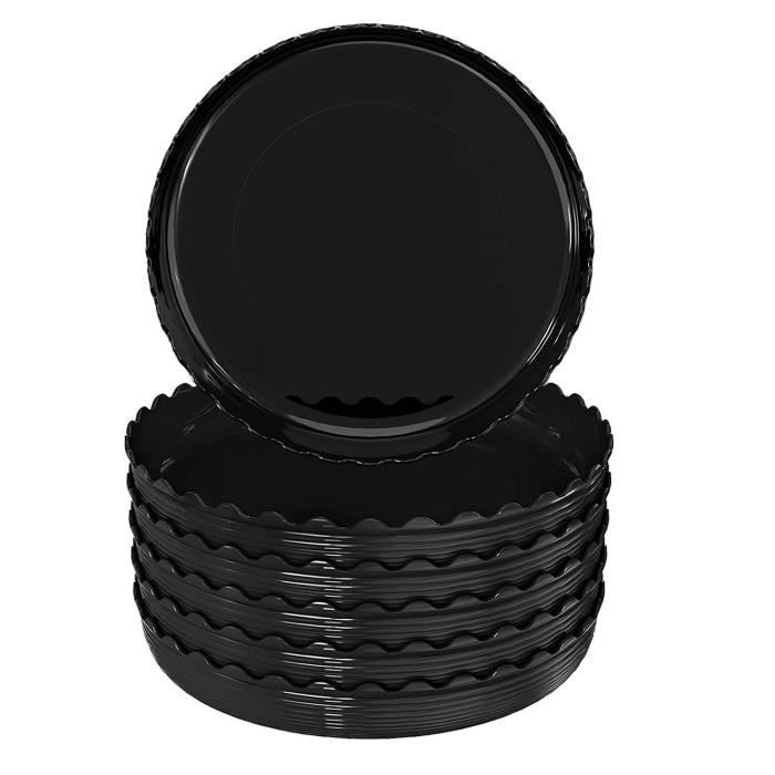 Soucoupes Plantes Tofficu 12 Pièces - Carrées 18x18cm, Plastique Robuste, Intérieur/Extérieur