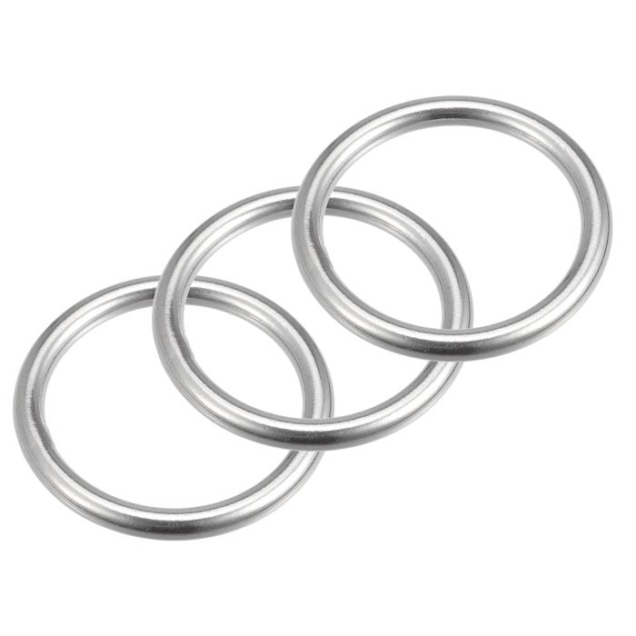 Anneau daccroche SOURCING MAP Anneau Soudé Inox Acier 316 Rond 45mm Diamètre intérieur 6mm Épais 3Pcs