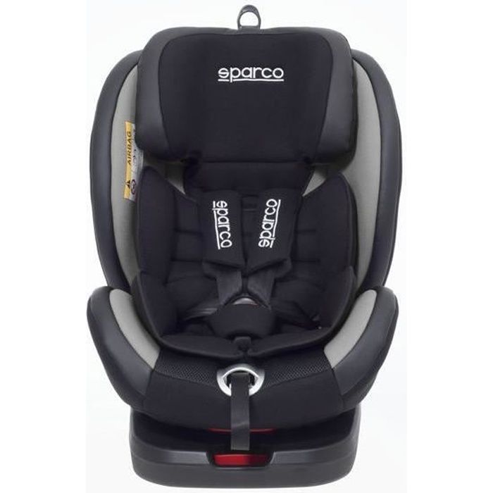 SPARCO SIÈGE AUTO ENFANT ROTATIF GROUPE 0+/1/2/3 (0/36KG) NOIR/GRIS ISOFIX