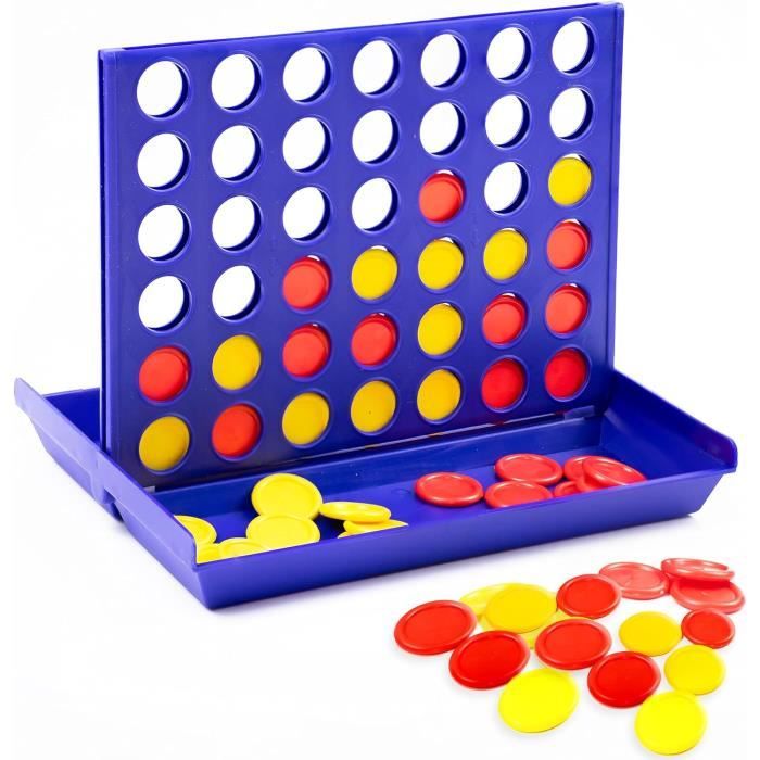 Jeu Puissance 4 Geant Jaune, Inclure 6 Jetons De Rechange - Jeux De Voyage, Jeu De Société De