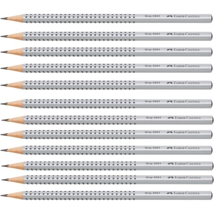 Lot De 4 Crayons à Papier HB - Forme Hexagonale - Laqués Rouge - Certifiés FSC