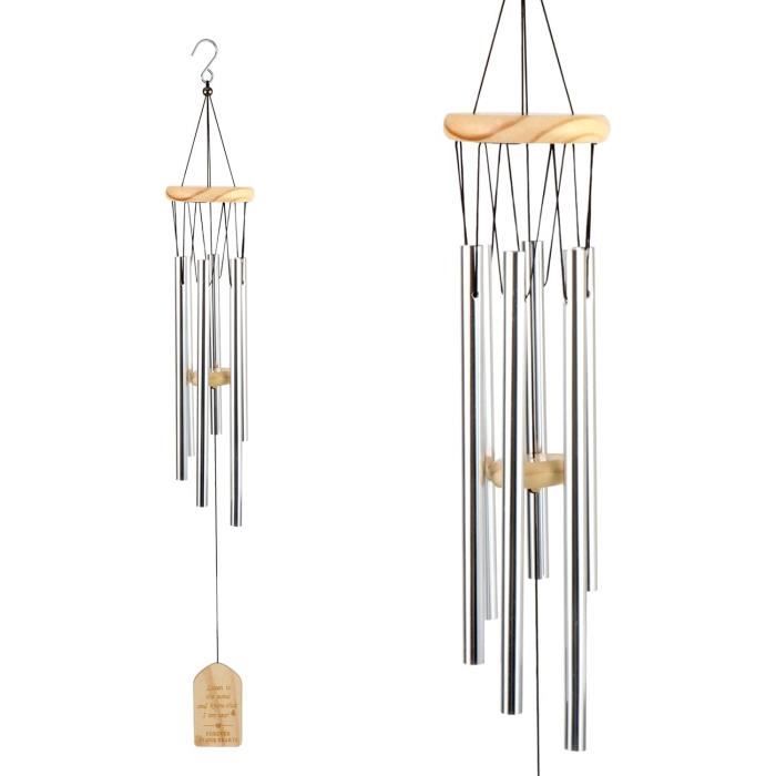 45PCS Carillon à Vent Extérieur - Tubes Métal Aluminium 9 Tailles Pour Jardin, Balcon Et Décoration Maison