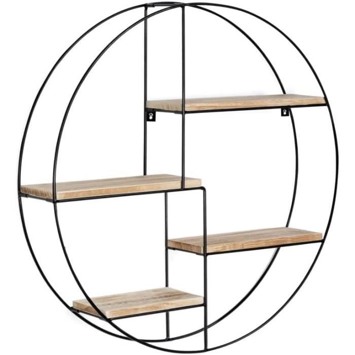 IDMarket Étagère 4 Niveaux PHOENIX Bois Et Blanc - Bibliothèque Loft Design