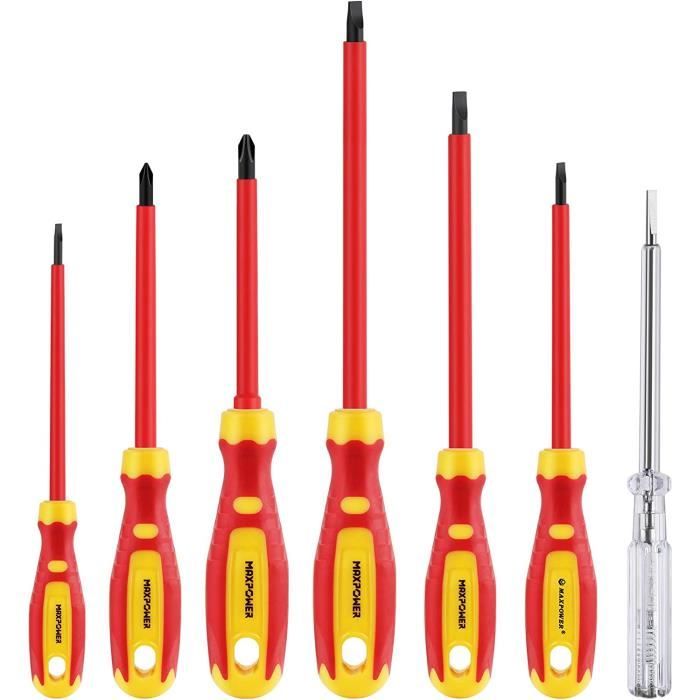 Ensemble de tournevis électrique isolé 7pcs multifonctionnel 14 en 1 kit d'outils de réparation d'électricien en alliage interchangeable Ensemble de tournevis électrique isolé 7pcs multifonctionnel 14 en 1 kit d'outils de réparation d'électricien en alliage interchangeable