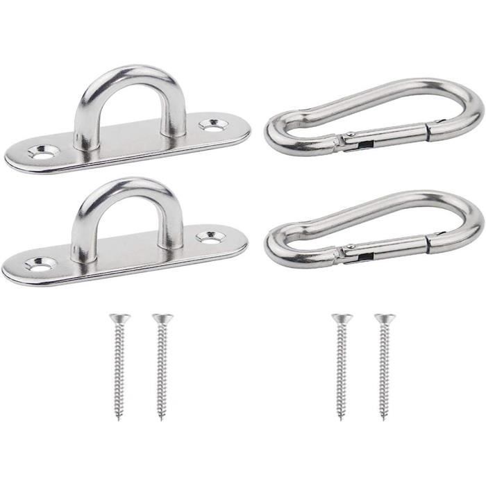 Lot 3 Mousquetons à Vis M8 Acier Inoxydable - Maillons Rapides Robuste