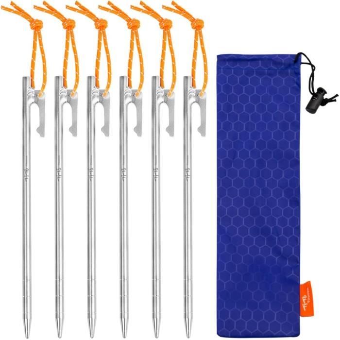 Lot De 6 Piquets De Tente Télescopiques En Acier 110-200cm - Renforcez La Stabilité De Votre Tente