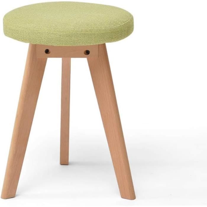 Tabouret de coiffeuse avec pieds en bois – Petit tabouret carré avec protection des pieds, tabouret de maquillage, tabouret ottoman et repose- pieds