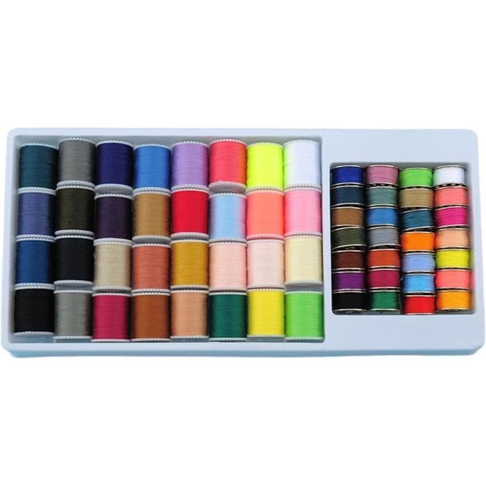 Kit 12 Bobines Fil à Coudre Polyester 1000m - 40/2S Multicolore - 12000m Total - Pour Surjeteuse Et Couture