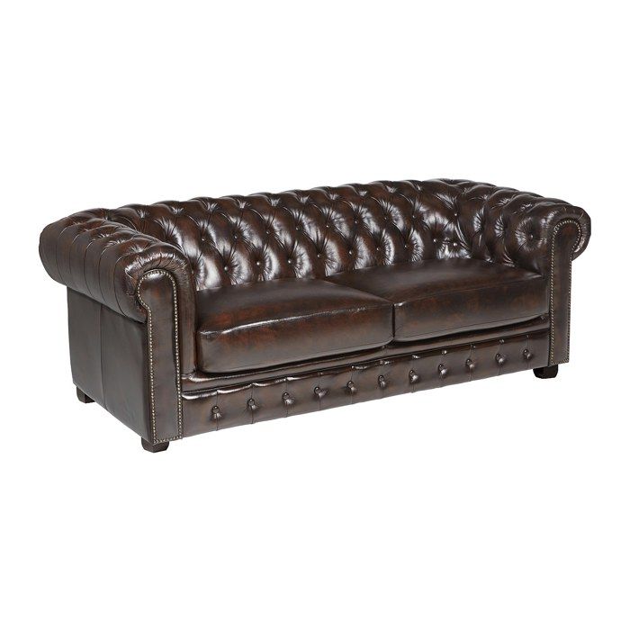Canapé chesterfield 3 places BRENTON 100% cuir de