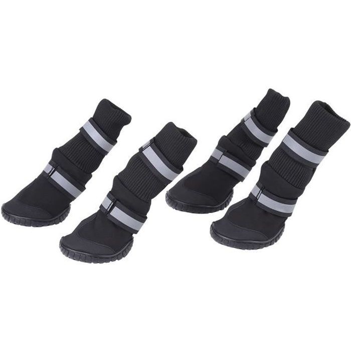 Meilleurs prix pour Chaussures pour chien - VINGVO - 4 pièces/ensemble - Imperméables - Noir