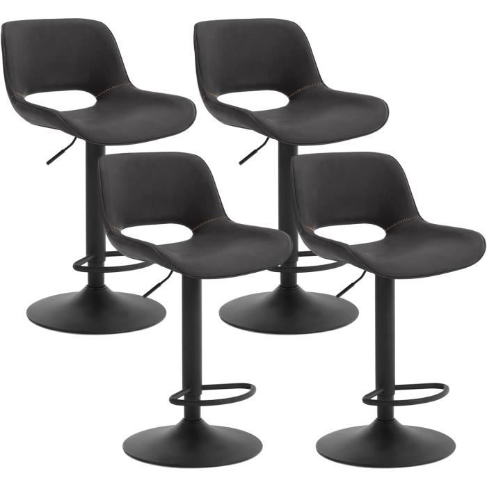 WOLTU Tabouret Bar Lot de 4 Chaise Haute Cuisine en SimiliCuir Réglable en Hauteur Siège Rembourré Anthracite W0ATT0281-4 WOLTU Tabouret Bar Lot de 4 Chaise Haute Cuisine en SimiliCuir Réglable en Hauteur Siège Rembourré Anthracite W0ATT0281-4