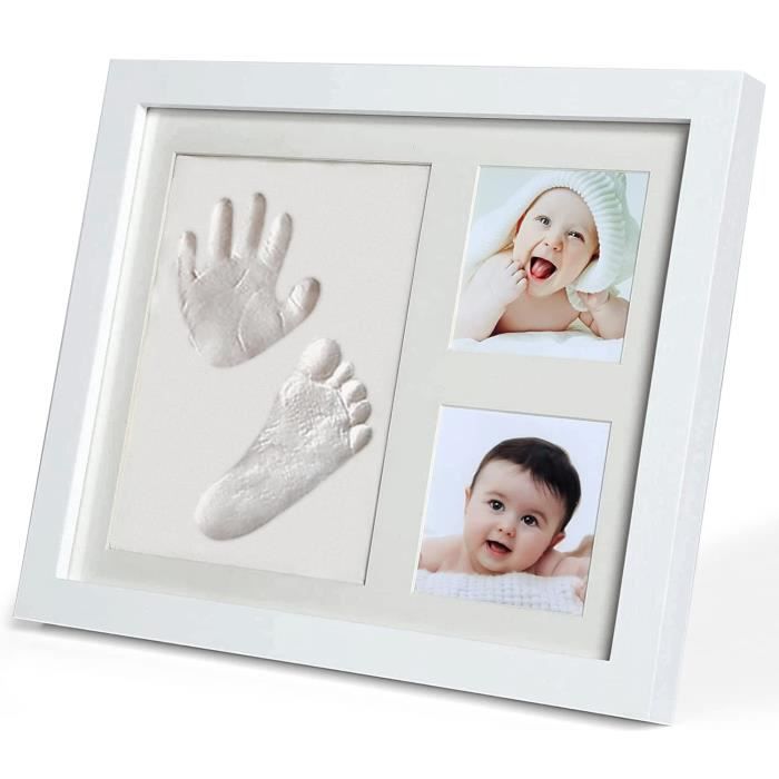Vebetter Cadre Empreintes Bébé - Kit Empreinte Mains Et Pieds Avec Argile Et Photo - Souvenir Naissance