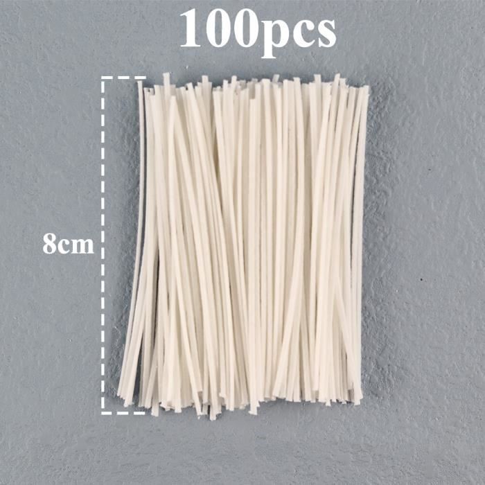 Lot De 100 Mèches De Bougie En Coton Blanc - 30 Mm, Pré-cirées, Pour Tous Types De Cire (soja, Paraffine...)