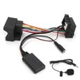 ARAMOX module Bluetooth de voiture Adaptateur Audio stéréo de câble AUX-IN Bluetooth 12Pin avec Microphone pour Peugeot-1