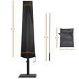 Housse de protection imperméable et anti-UV pour parasol - Linxor - 183 cm - Noir-1