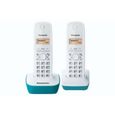 Téléphone sans fil Panasonic KX-TG1612FRC Duo - Répertoire 50 noms - Portée 300m - Blanc Bleu-1