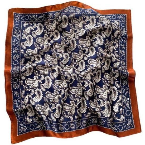 Foulard Carré Soie 100% BEILATE - 53x53cm - Bandeau, Fichu - Écharpe Luxe Femme - Cadeau Élégant