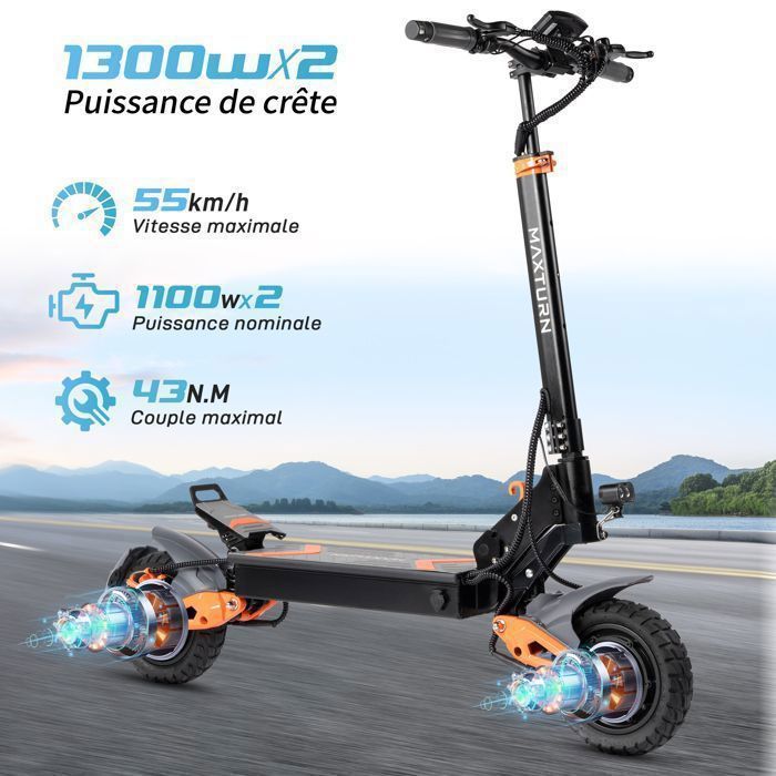 Trottinette électrique Tout Terrain IENYRID ES1 – Double Moteur 2400W – 48V 20.8Ah – 60 Km/h