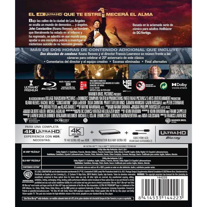 Bulo Ray Blu Ray 4K Ultra HD Constantine - Importation Espagnole - Audio ...