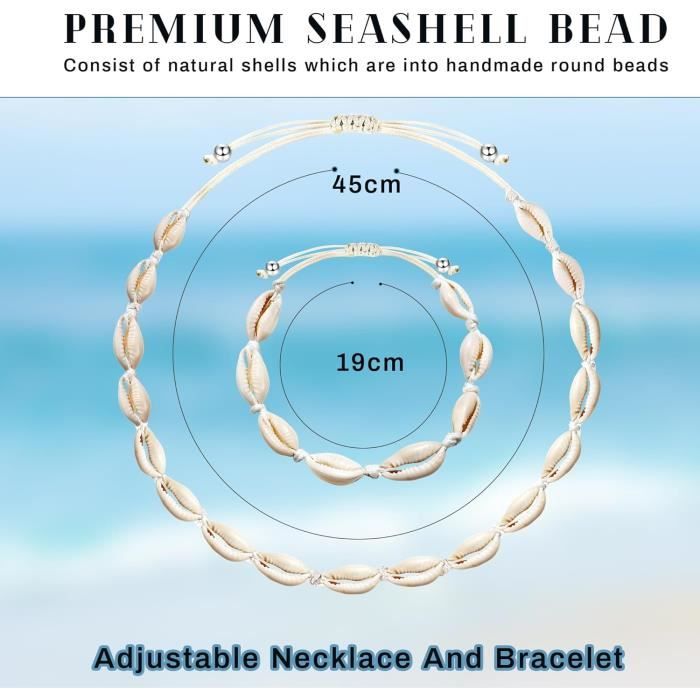GAVU Bracelet Perles De Coquillage Homme, Bracelet Chaîne