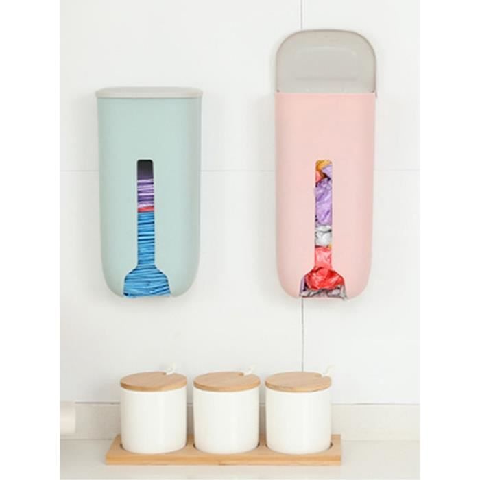 Conteneur de sacs en plastique, boîte de rangement jetable pour film étirable, organisateur de sacs poubelle, distributeur pour sacs d'épicerie pour cuisine et salle de bain