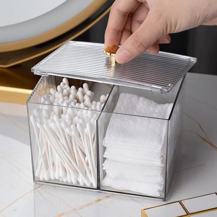 Surakey Boîte à Coton Tige,Organisateur de Maquillage Acrylique avec