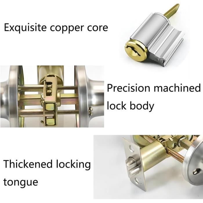 JianLing Lot De 6 Poignées De Verrouillage De Porte De Rechange