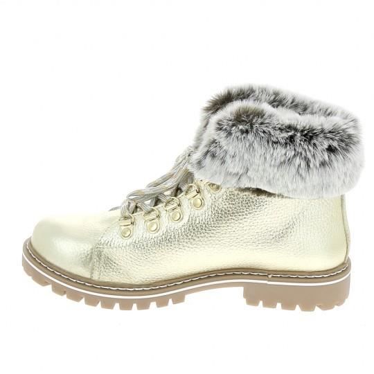 Bottines Femme Les Trop ziennes Lacen Or Fermeture lacets
