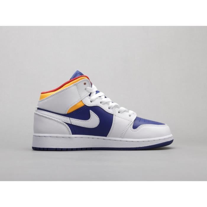 nike jordan 1 mid white laser orange deep royal blue