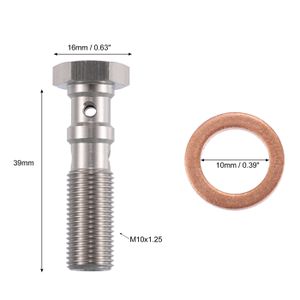 Lot De 2 Boulons De Banjo Universels ABSOPRO 6mm ID - Adaptateur Raccord Tuyau En Bronze Pour Freinage Moto/voiture