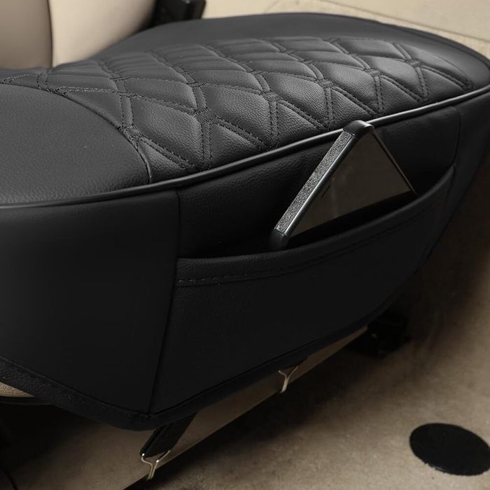 Housse De Siège Auto Universelle Marron | Simili Cuir PVC 49,5x59,5 Cm | Protection Anti-dérapante Pour Voiture - 10