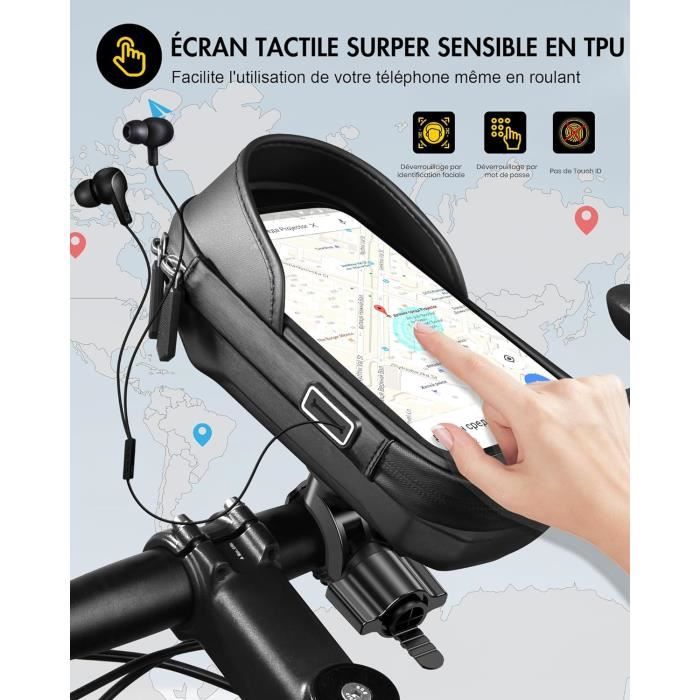 Support Téléphone Pour Guidon Vélo/trottinette - Universel, Métal Noir, Fixation Solide