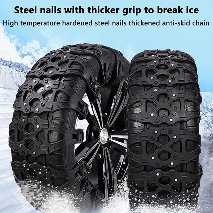 10pcs / pack Chaînes à neige pour voiture camionnette SUV, chaînes de pneus  de neige Chaîne de pneus de sécurité de neige pour passagers