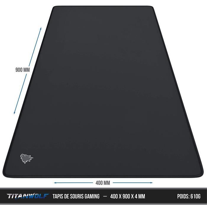 Titanwolf Tapis Pour Souris Speed Gaming XXL 900 X 400 Mm | XXL Mousepad/Mouse Pad | Base Pour Table/Grandes Dimensions | Améliore La Précision Et La Vitesse | Résistant