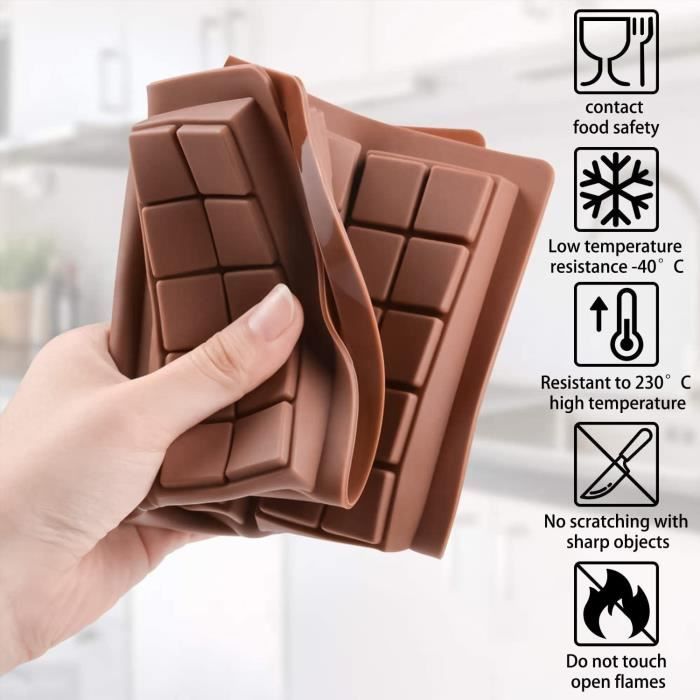 3 Pièces Moules à Chocolat en Silicone pour 6 Tables,Moule