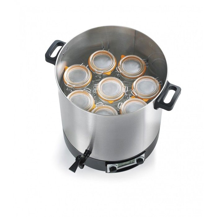 Stérilisateur De Bocaux électrique Cuve Inox Avec écran Lcd Et Minuteur 12l 1650w Nature Saveurs Nsst12ina