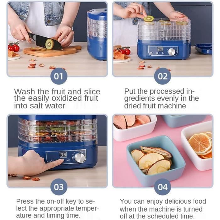 Déshydrateur Alimentaire 5 Plateaux Déshydrateur De Fruits Séchoir Électrique avec Température