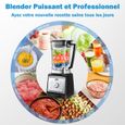 Blender Smoothie 2000W Professionnel 2L Mixeur Puissant 8 Vitesses + Pulse et 4 Prédéfinis avec 8 Lames en 304 Acier Inoxydable-3