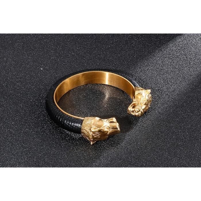 JewelryWe Collier Homme Double Tête De Loup Rétro - Pendentif Cœur Nœud Celtique Irlandais Acier Inoxydable